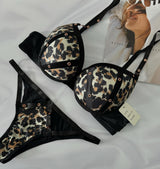 Leopard Print Wired Push-Up Bra & Panty Set