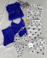 8-Piece Heart Printed Nightwear Set for Women