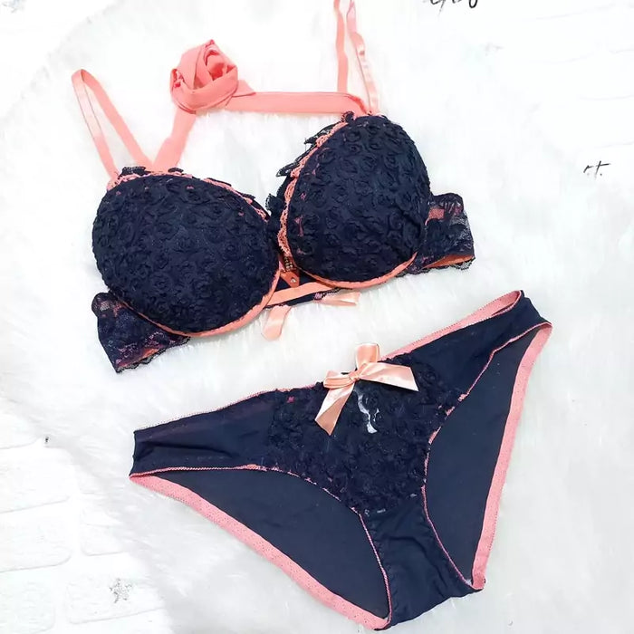 Front Open Push Up Bra & Panty Set
