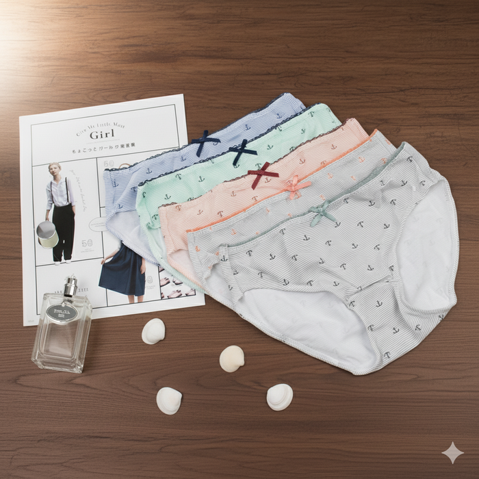 Pack of 5 Anchor Print Cotton Panties – Cute & Comfortable