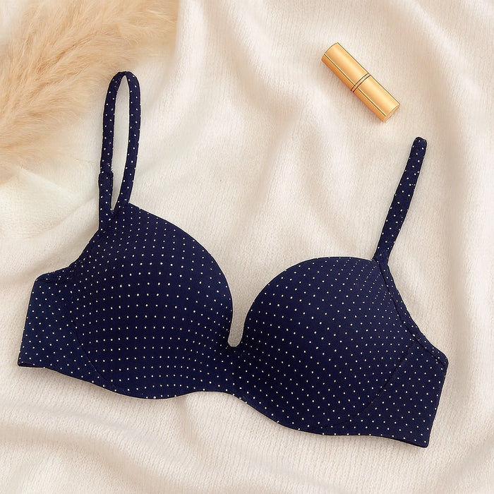 Premium Wired Padded Polka-Dot Bra – Everyday Elegance