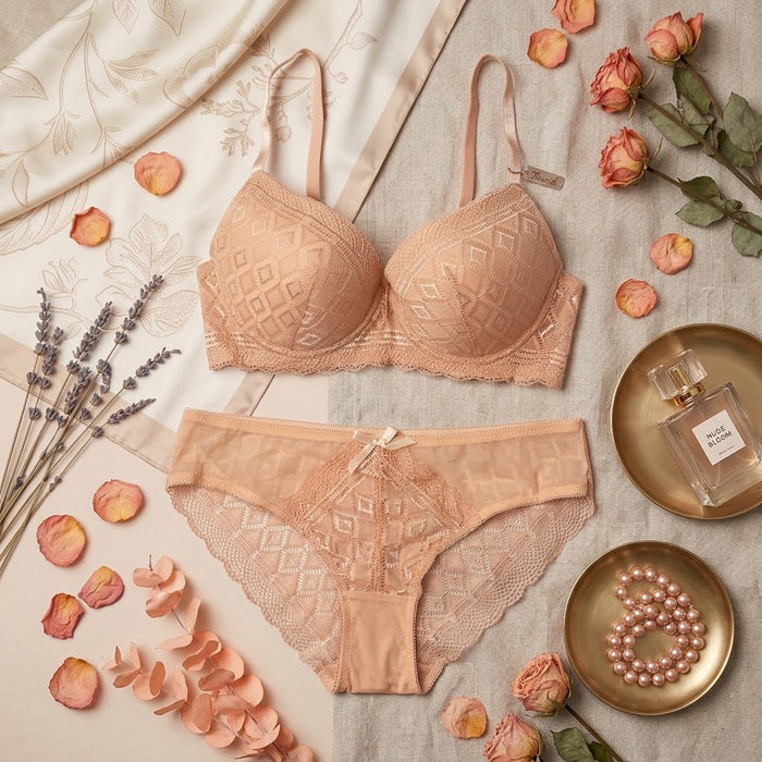 Double Padded Wired Push-Up Lace Bra & Panty Set