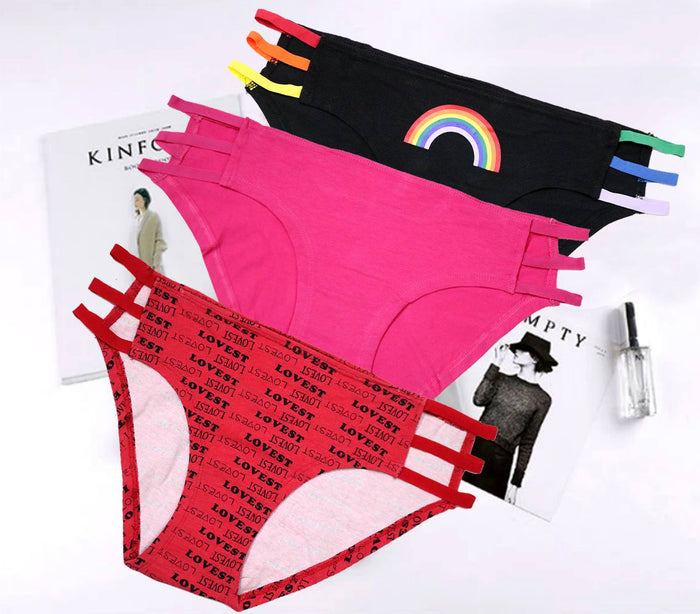 Pack of 3 Printed Thong Panties